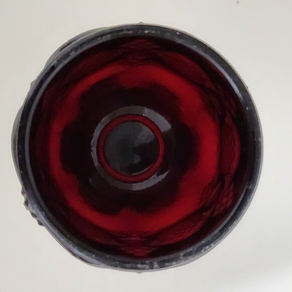 Avon Cape Cod, Ruby Red Set of Three Wine Glasses/ Holiday Votive Candle Holders - Picture 4 of 10